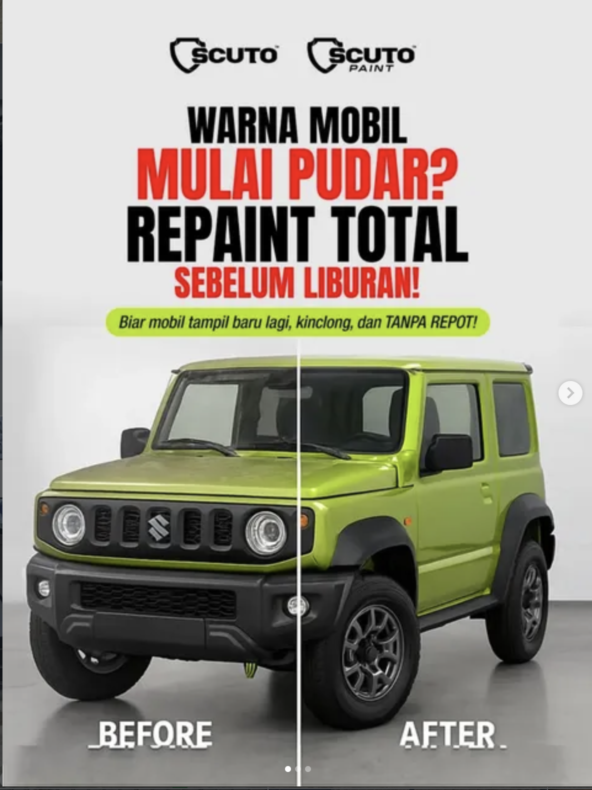 Hasil pengerjaan Scuto Paint Karawaci